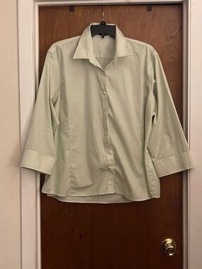 Jockey Women's Light Sage Green Button-Down Shirt
